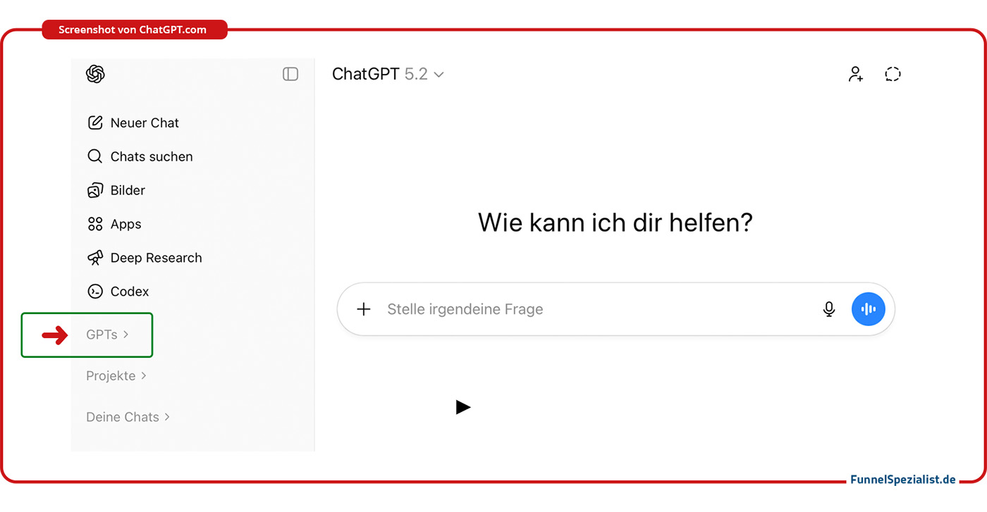 Spezial-GPTs finden bei ChatGPT finden